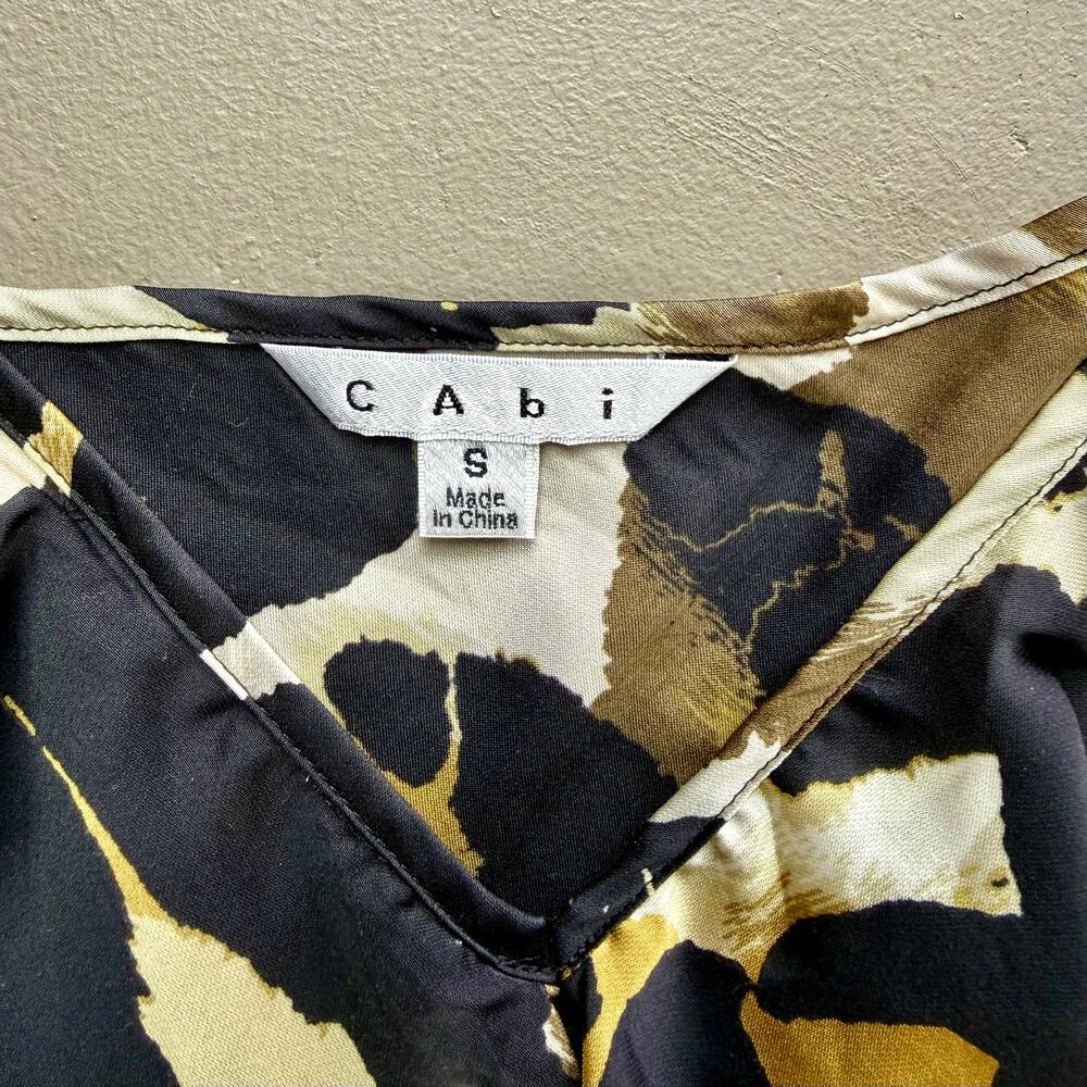CAbi Animal Print Ruffle Cami Tank Top - Small - Leopard Print Sleeveless Blouse - Picture 3 of 6